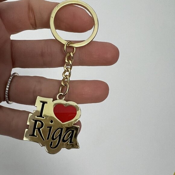 I Love Riga Heart Key Chain Keychain Travel Souvenir - Picture 4 of 4
